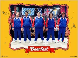 Beerfest, flagi, mężczyźni, dresy