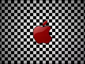 Czerwone, Apple, Logo, Szachownica