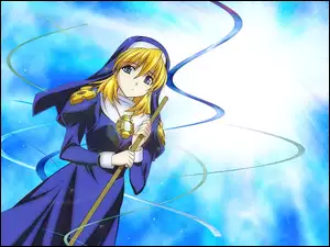 kobieta, szaty, kij, Chrono Crusade