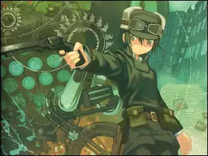 pistolet, Kino No Tabi, postać, miasto, motor