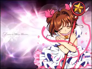 Cardcaptor Sakura, różdżka, dziewczyna, napisy