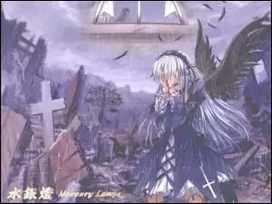 Rozen Maiden, płacz, cmentarz, kobieta