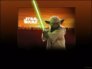 Yoda, Star Wars, zielony, Frank Oz, laser