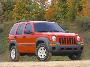 4x4, Czerwony, Jeep Liberty