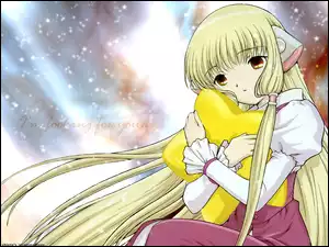Chobits, włosy, dziewczyna, poduszka