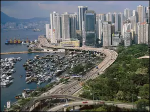 Obwodnica, Chiny, Drapacze, Hong Kong, Chmur
