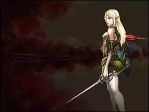 Lineage 2, miecz, kobieta, elf