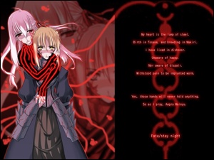 Fate Stay Night, napisy, kobiety, symole