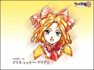 czerwona kokarda, Sakura Wars, jasne włosy