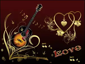 Walentynki, Muzyka, Serduszka, Gitara