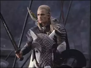 Orlando Bloom, biały koń