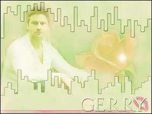 kwiat, Gerard Butler, biała koszula