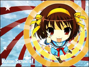 Suzumiya Haruhi No Yuuutsu, żółta opaska na włosach