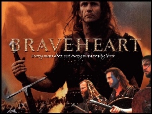 Braveheart, miecz, Mel Gibson, armia