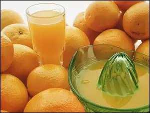 Pomarańcze, Wyciskarka, Szklanka, Soku