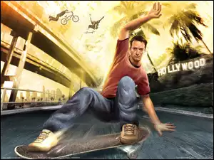 rower, Tony Hawks, mężczyzna, deskorolka, most
