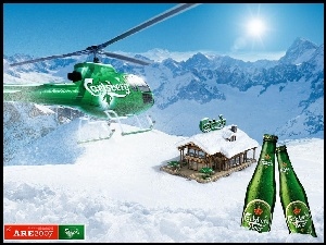 Dostawa, Helikopter, Calsberg