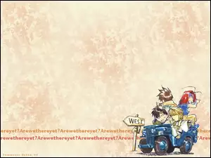 Saiyuki, ludzie, west, auto