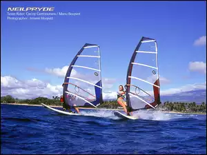 fala, Windsurfing, żagiel , deska, morze