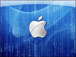 Apple, Niebieskie, Srebrne, Tło, Logo