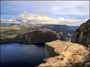 Jezioro, Krajobraz, Kanion