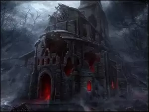Ruiny, Mrok, Kościół, Cmentarz