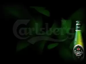 Logo, Ciemne, Butelka, Tło, Calsberg, Zielone
