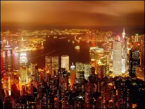 Miasto, Hong Kong, Światło