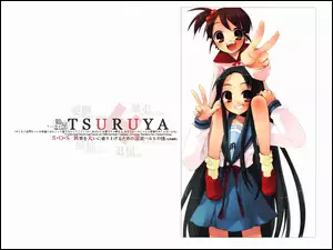 ciemne włosy, Suzumiya Haruhi No Yuuutsu, duże oczy