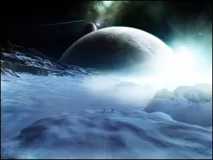 Kosmos, Lód, Planeta, Zima