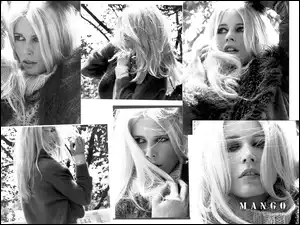 sweter, płaszcz, modelka, Mango, golf