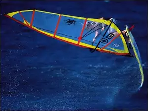 Windsurfing, fala, żagiel, morze