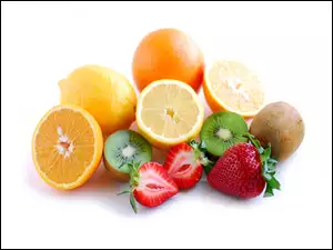 Cytryny, Truskawki, Kiwi, Połówka, Pomarańcze