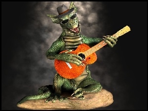 Gitara, Smok, Kapelusz