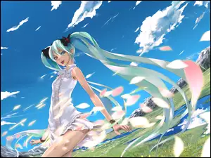 Chmury, Hatsune Miku, Łąka