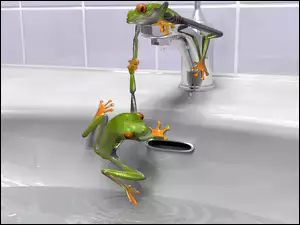Żabki, Kran, Umywalka