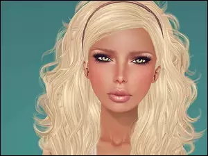 Blondynka, Grafika 2D, Długie, Włosy