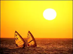 Windsurfing, Zachód, Słońca