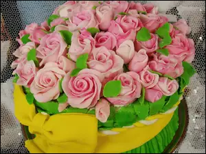 Tort, Bukiet, Róż