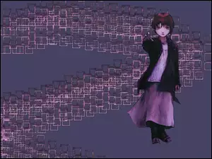 długa spódnica, Serial Experiments Lain, czarna kurtka