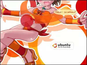 Kobieta, Ubuntu, Pomarańczowy, Strój
