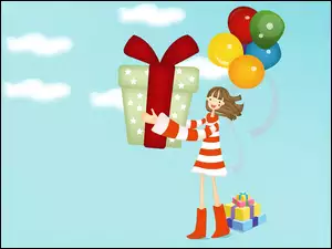 Balony, Kobieta, Prezenty