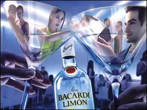 Rum, Kieliszki, Bacardi, Limon