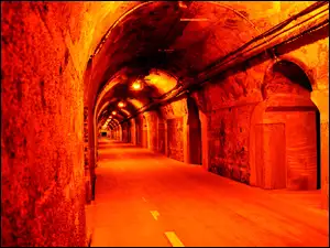 Droga, Oświetlony, Tunel