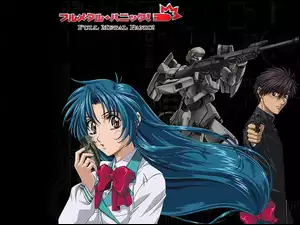 facet, karabin, Full Metal Panic, robot, kobieta