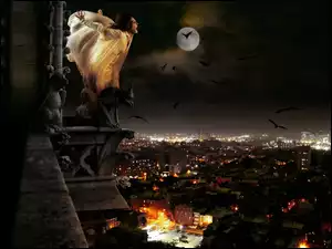 Kobieta, Noc, Wampir, Księżyc