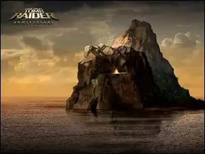 Tomb Raider Anniversary, morze, skała