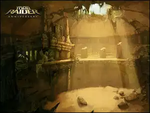 światło, Tomb Raider Anniversary, grota, świątynia, kurhan