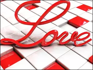Kolorowe, Love, Kostki, Napis