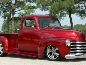 Czerwony, 1949, Chevy, Pick-Up